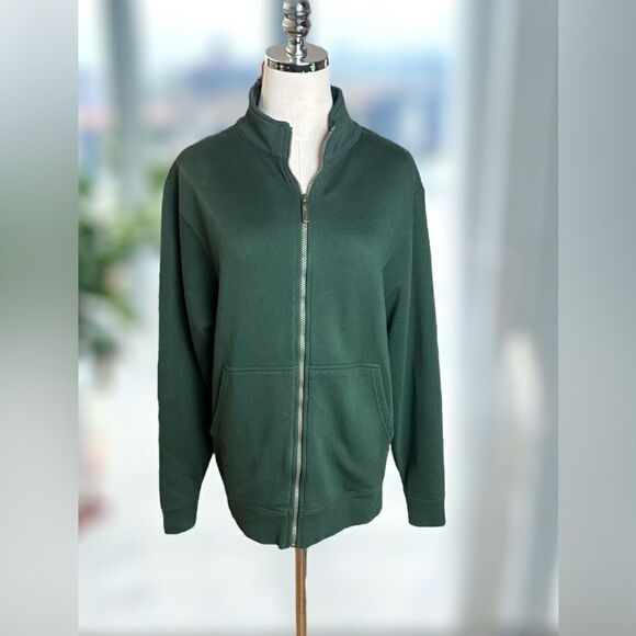 LL BEAN 90s Vintage Sweater Full Zip Mountain Classic Regular Fleece Jacket Size - Picture 3 of 11